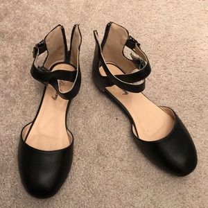 New Blue Berry Black Flats Size 8.5